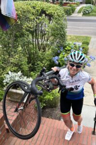 polli carrying bike ride for food justice jersey