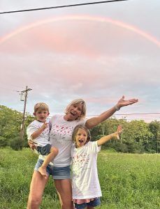 Polli and kids at rainbow