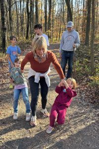 Polli woods with kids