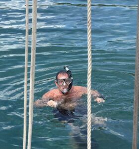 In water